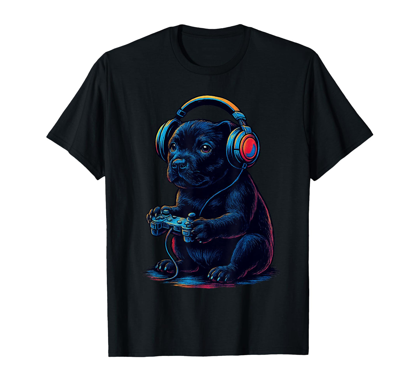Staffordshire Bull Terrier Gamer T-Shirt - Casual Everyday Wear Men Women - T-Shirt, Sweatshirt, Hoodie