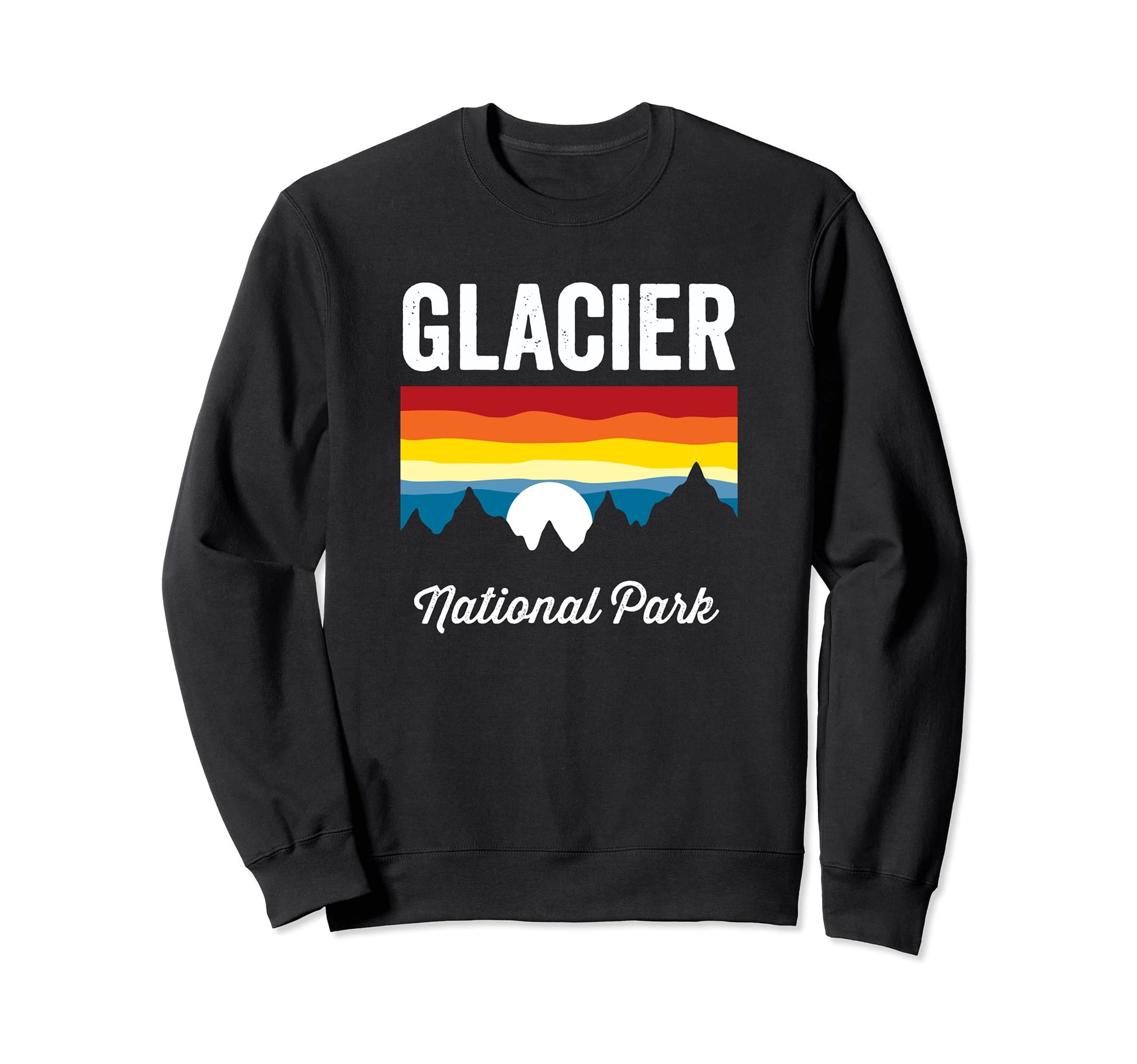 Glacier National Park Mountain Sunset Sweatshirt - Graphic Print Unisex - T-Shirt, Sweatshirt, Hoodie