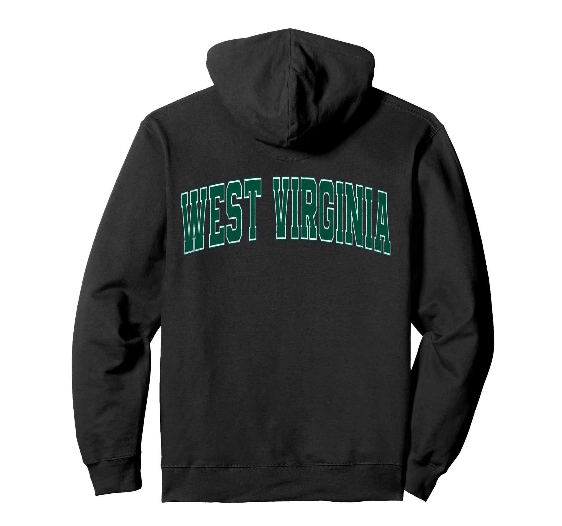 West Virginia Green Text Hoodie - Trendy Graphic for Adults - T-Shirt, Sweatshirt, Hoodie