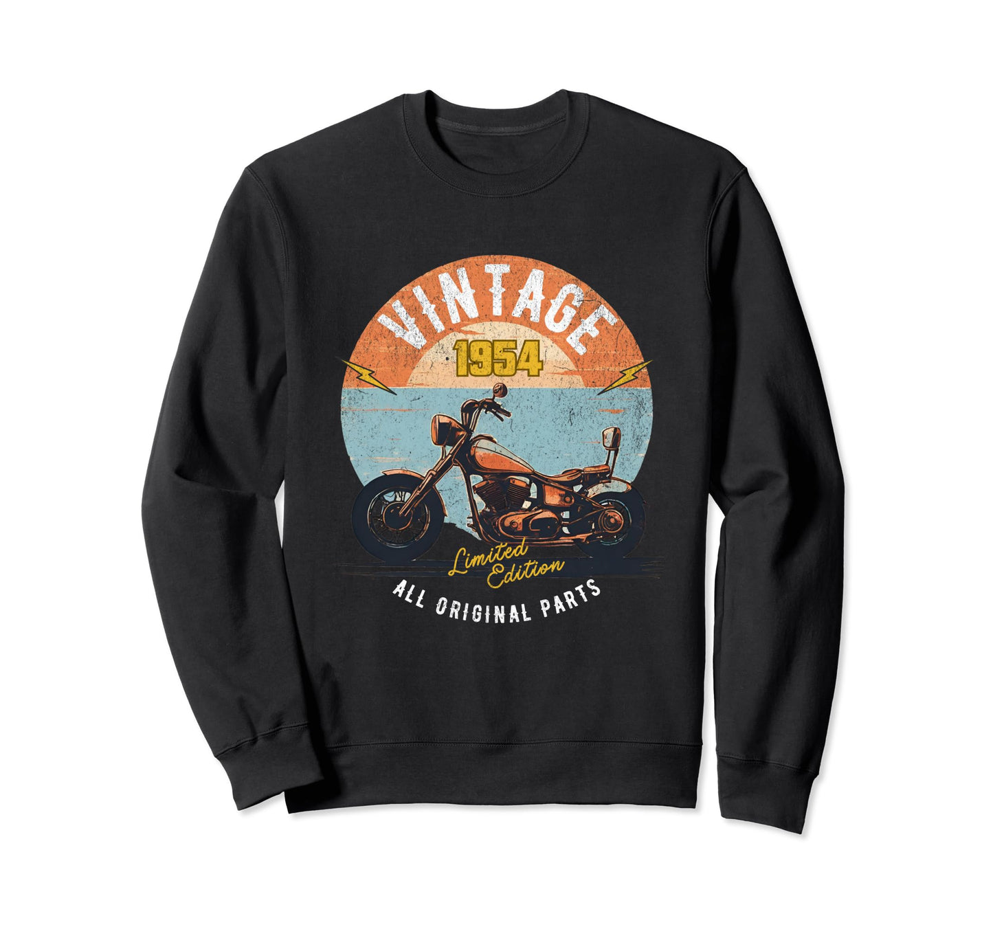 1954 Motorcycle Bikers Seventieth Sweatshirt - Graphic Print for Adults - T-Shirt, Sweatshirt, Hoodie