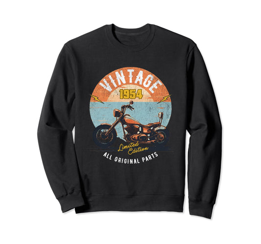 1954 Motorcycle Bikers Seventieth Sweatshirt - Graphic Print for Adults - T-Shirt, Sweatshirt, Hoodie