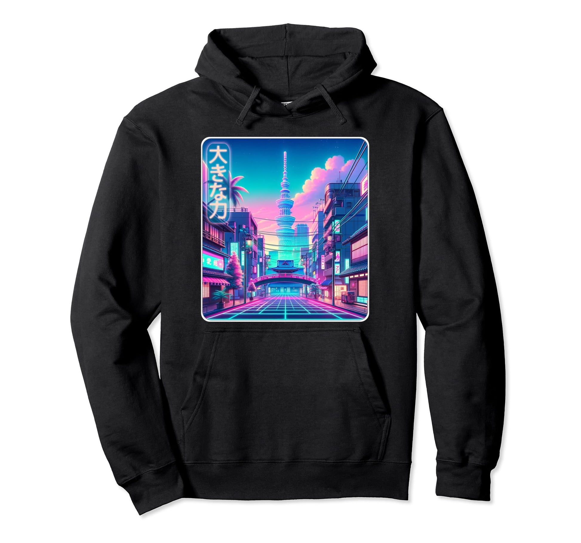 Futuristic Vaporwave Aesthetic Japan Hoodie - Streetwear Style Men Women - T-Shirt, Sweatshirt, Hoodie