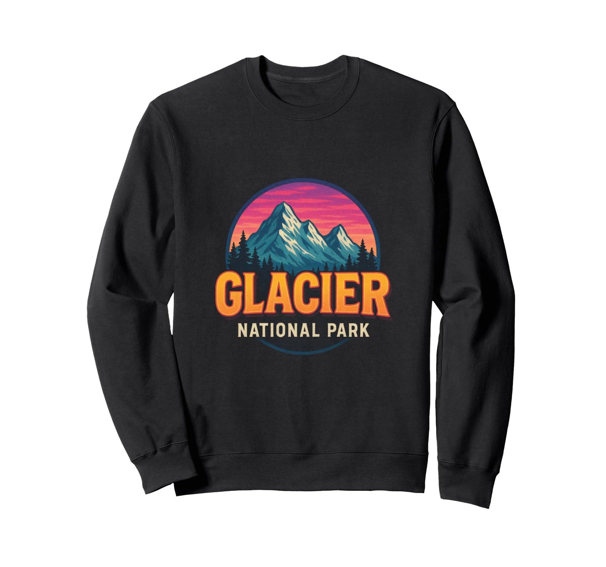 Glacier National Park Mountains Sweatshirt - Trendy Graphic for Adults - T-Shirt, Sweatshirt, Hoodie