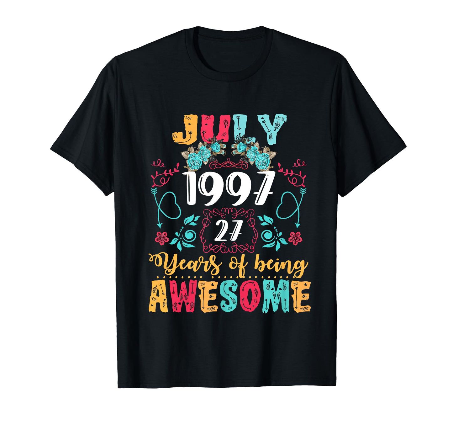 Made July 1997 27Th Birthday Boho T-Shirt - Minimalist Print Men Women - T-Shirt, Sweatshirt, Hoodie