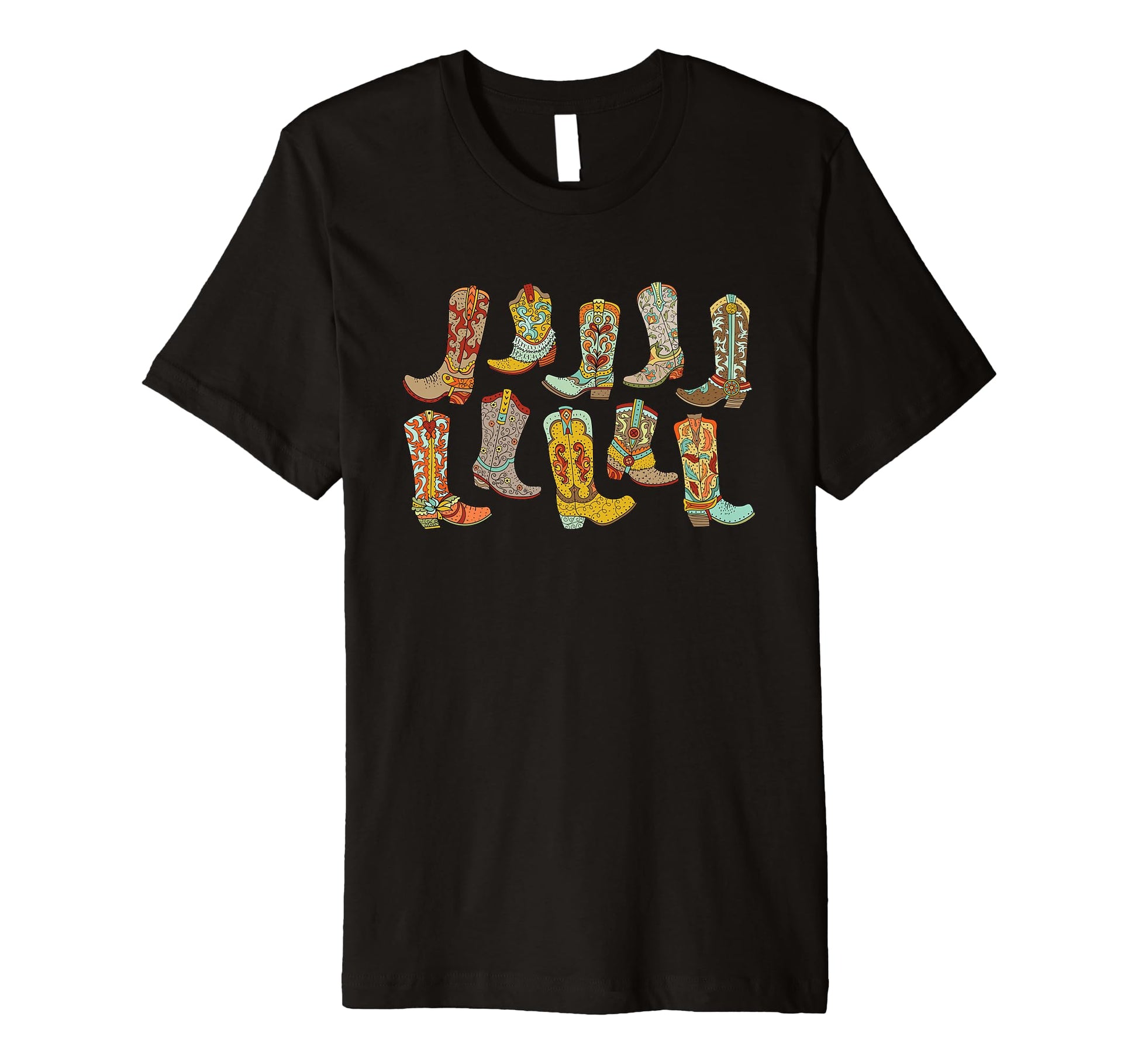 Cowgirl Boots Colorful Fancy Western T-Shirt - Novelty Apparel Unisex - T-Shirt, Sweatshirt, Hoodie