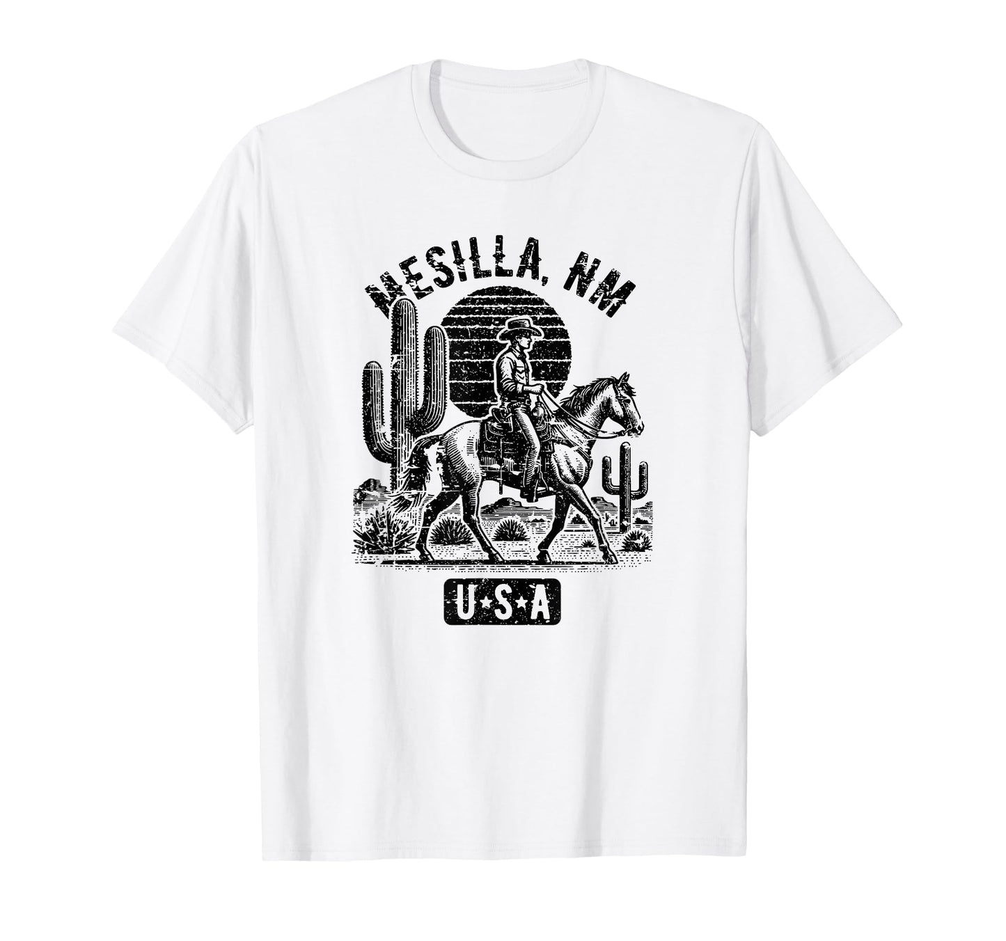 Mesilla New Mexico Usa Cowboy Horse T-Shirt - Trendy Graphic Men Women - T-Shirt, Sweatshirt, Hoodie