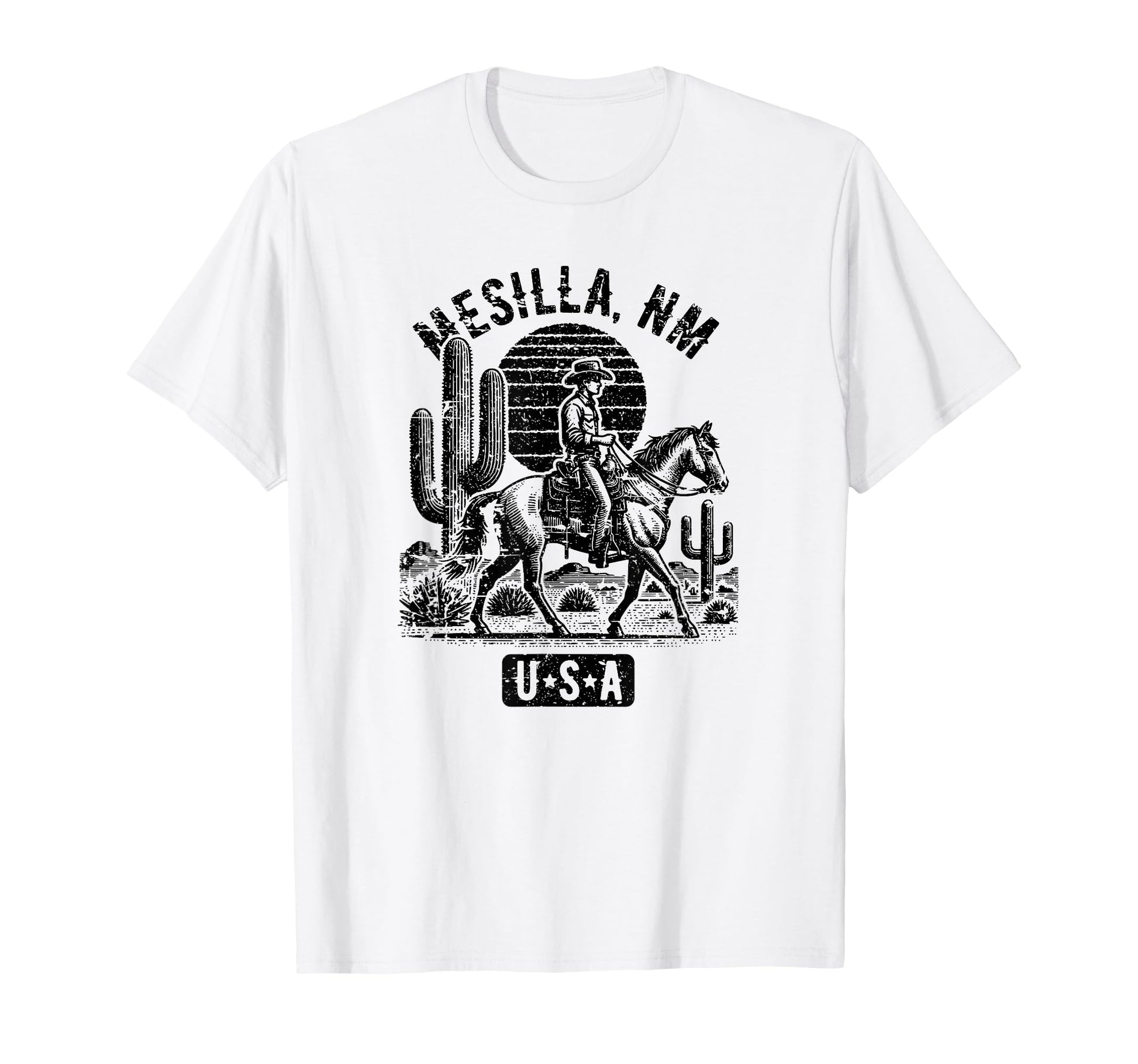 Mesilla New Mexico Usa Cowboy Horse T-Shirt - Trendy Graphic Men Women - T-Shirt, Sweatshirt, Hoodie