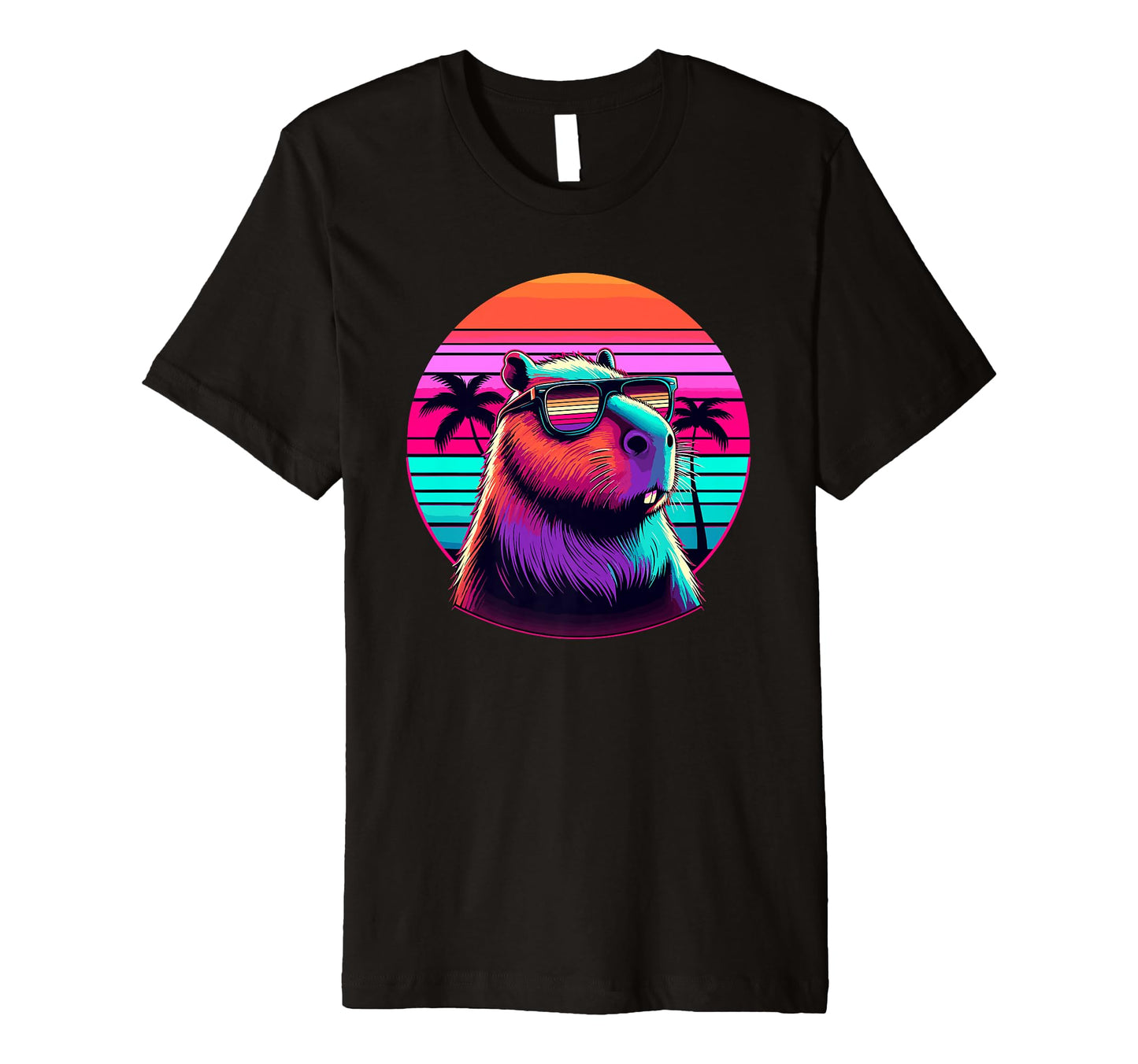 Funny Capybara Rodent Vaporwave Aesthetic T-Shirt - Trendy Graphic Unisex - T-Shirt, Sweatshirt, Hoodie