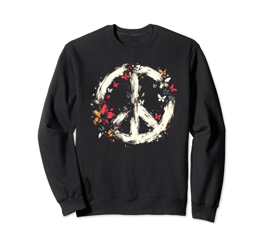 60S 70S Peace Love And Groovy Sweatshirt - Novelty Apparel for Adults - T-Shirt, Sweatshirt, Hoodie