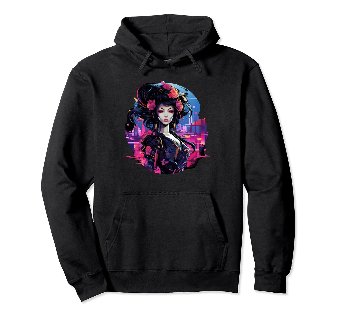 Cyberpunk Japanese Geisha Vaporwave Japan Hoodie - Trendy Graphic Unisex - T-Shirt, Sweatshirt, Hoodie