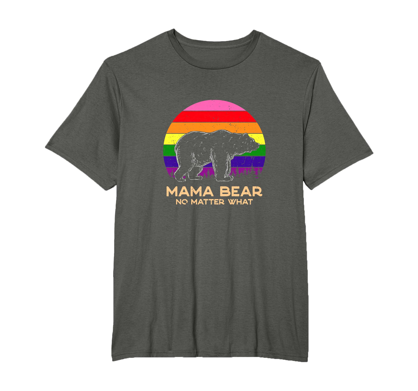 Mama Bear Proud Mum Love Rainbow Gay Pride T-Shirt - Novelty Apparel Unisex - T-Shirt, Sweatshirt, Hoodie