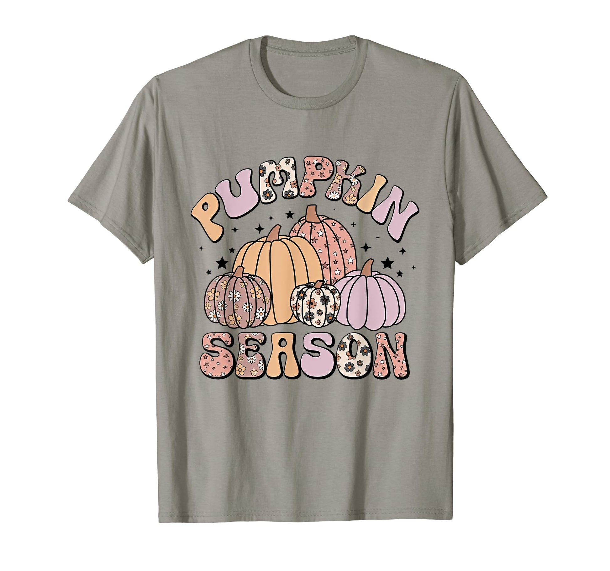 Pumpkin Season Fall Vibes Florals Boho T-Shirt - Trendy Graphic for Adults - T-Shirt, Sweatshirt, Hoodie