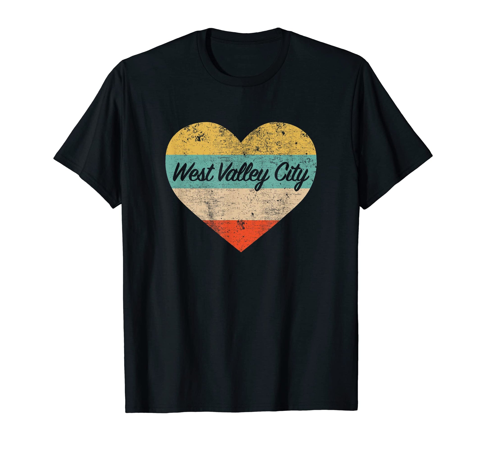 I Love West Valley City Utah Distressed T-Shirt - Unique Graphic for Adults - T-Shirt, Sweatshirt, Hoodie
