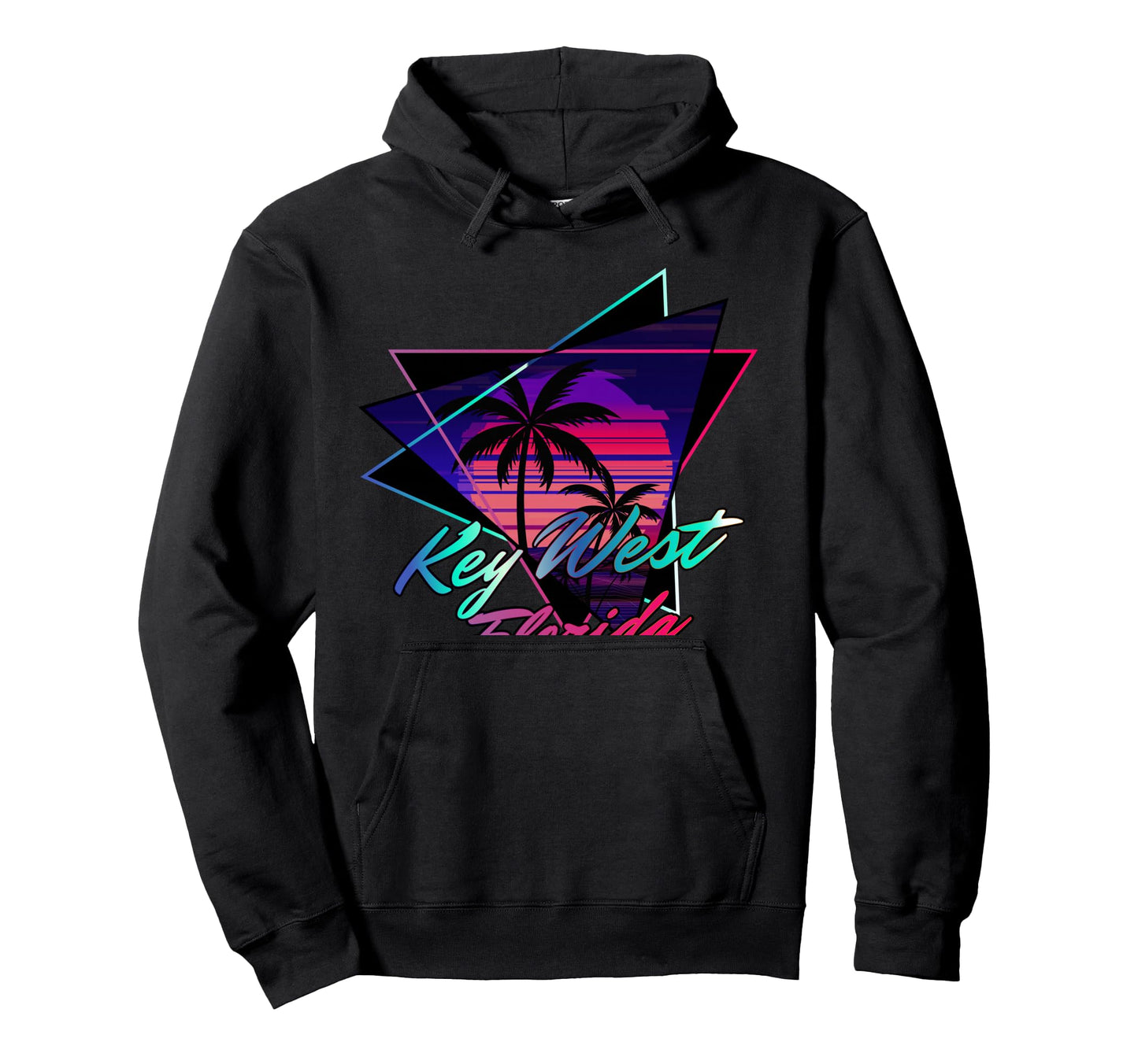 Key West Florida Sunset Synthwave Hoodie - Casual Everyday Wear Men Women - T-Shirt, Sweatshirt, Hoodie