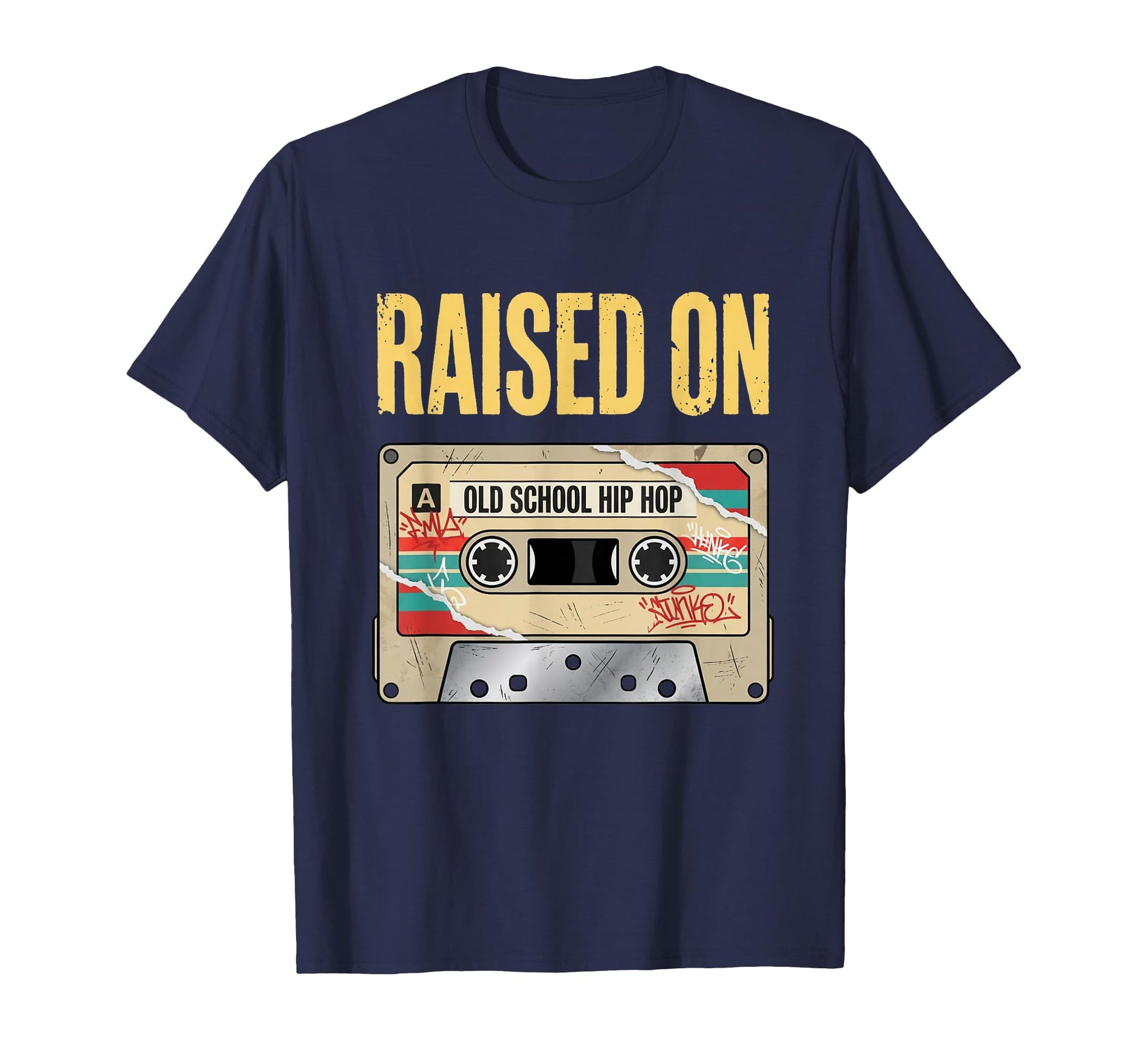 Raised Old School Hip Hop Cassette T-Shirt - Unique Graphic Unisex - T-Shirt, Sweatshirt, Hoodie