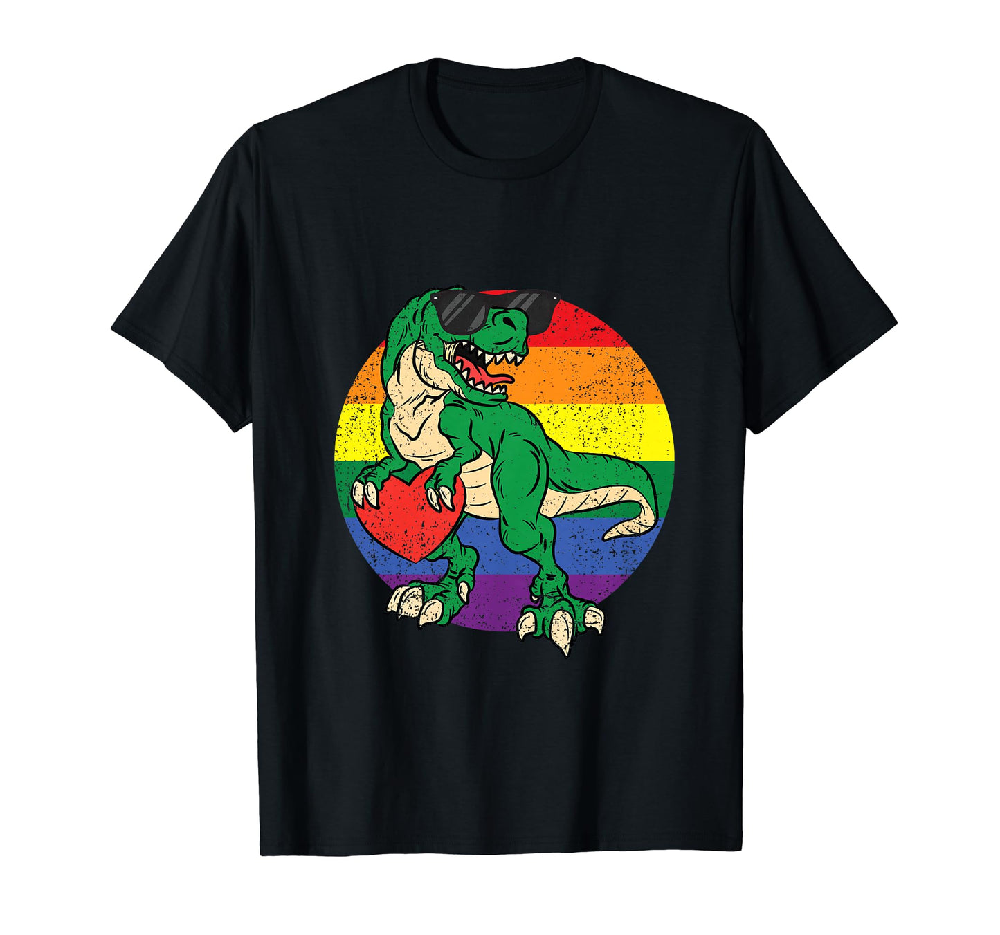 Lgbt Q Dinosaur Gay Pride Rainbow T Rex T-Shirt - Custom Art Print Unisex - T-Shirt, Sweatshirt, Hoodie