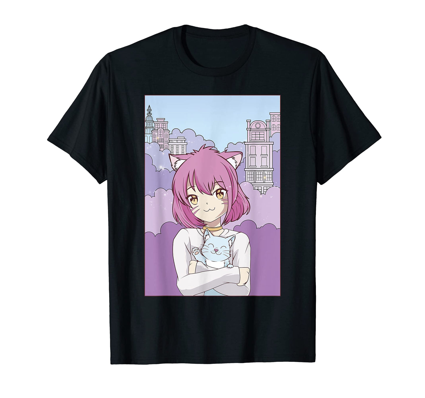 Cat Japanese Anime Otaku 90S Vaporwave T-Shirt - Unique Graphic Unisex - T-Shirt, Sweatshirt, Hoodie