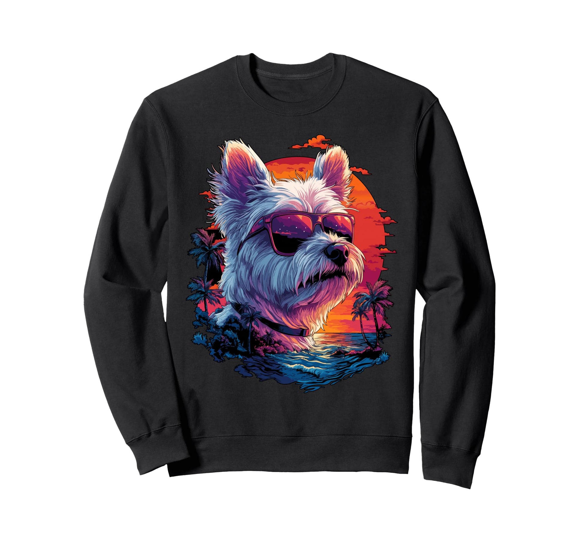 Westie Dog Lovers Sunset West Sweatshirt - Streetwear Style Men Women - T-Shirt, Sweatshirt, Hoodie
