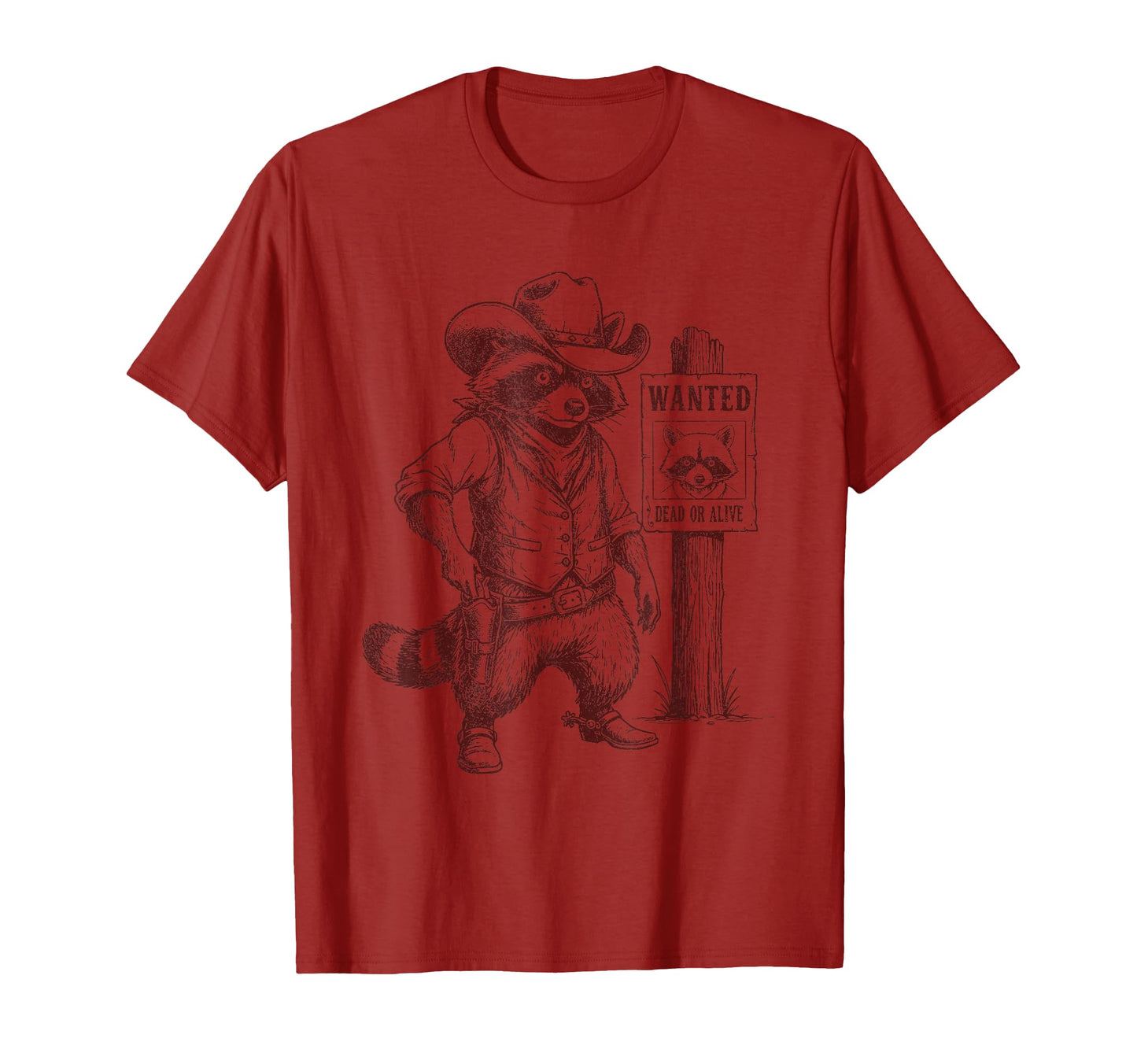 Raccoon Cowboy Western Outlaw T-Shirt - Novelty Apparel Unisex - T-Shirt, Sweatshirt, Hoodie