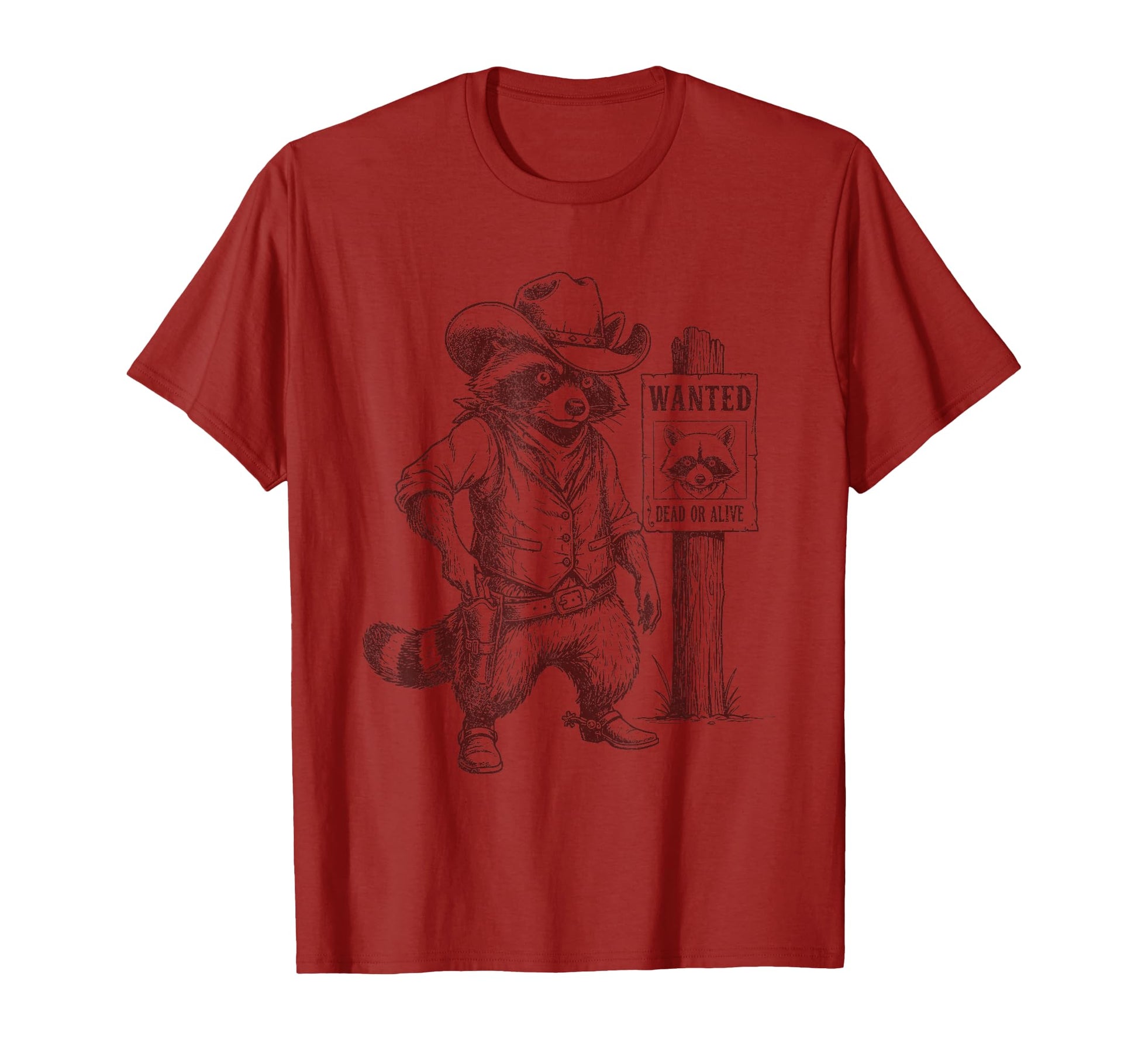 Raccoon Cowboy Western Outlaw T-Shirt - Novelty Apparel Unisex - T-Shirt, Sweatshirt, Hoodie