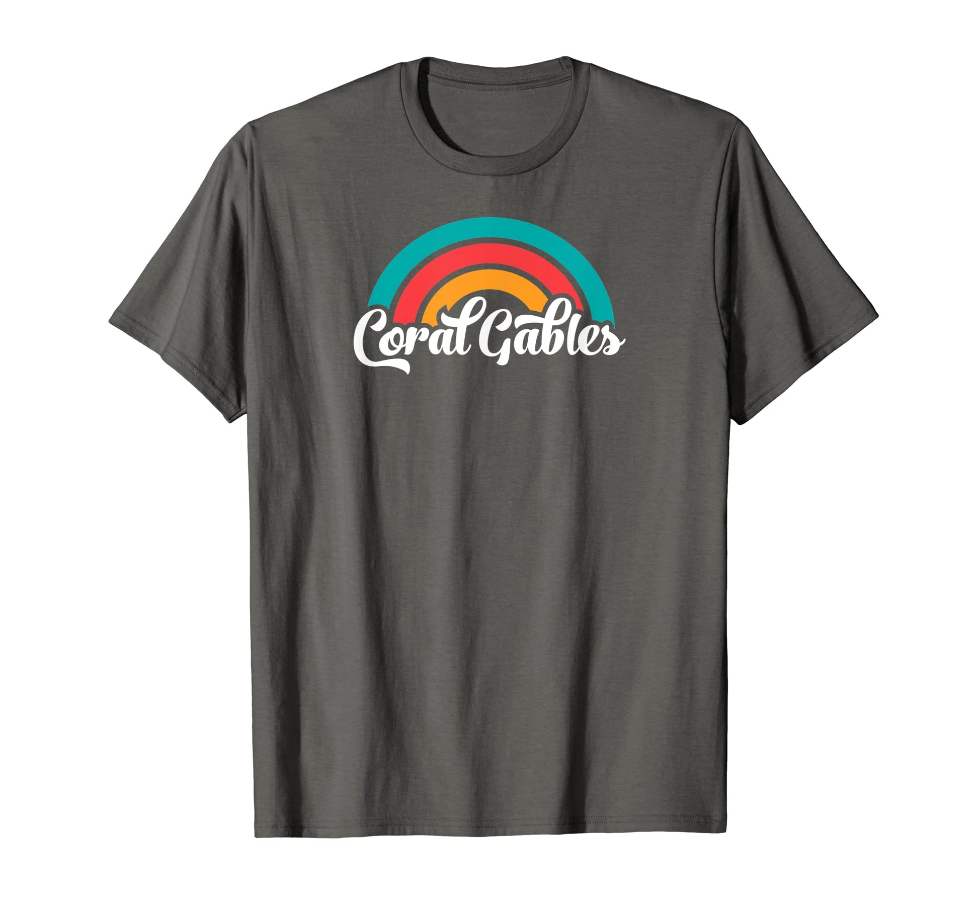 Coral Gables Fl Script Rainbow T-Shirt - Fun Novelty Design Unisex - T-Shirt, Sweatshirt, Hoodie