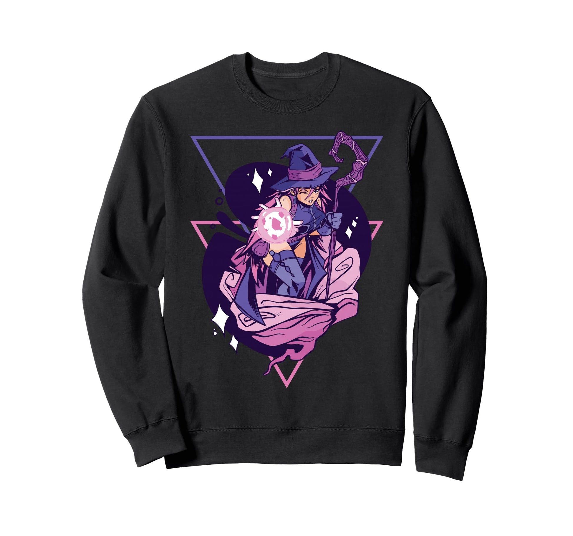 Anime Witch Japanese Aesthetics Sweatshirt - Aesthetic Graphic for Adults - T-Shirt, Sweatshirt, Hoodie