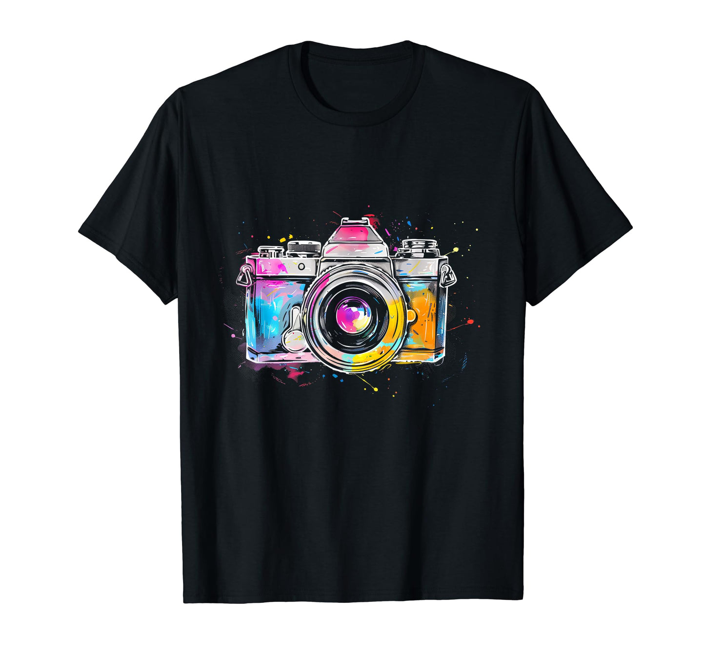 Camera Photography Watercolor Art T-Shirt - Fun Novelty Design for Adults - T-Shirt, Sweatshirt, Hoodie