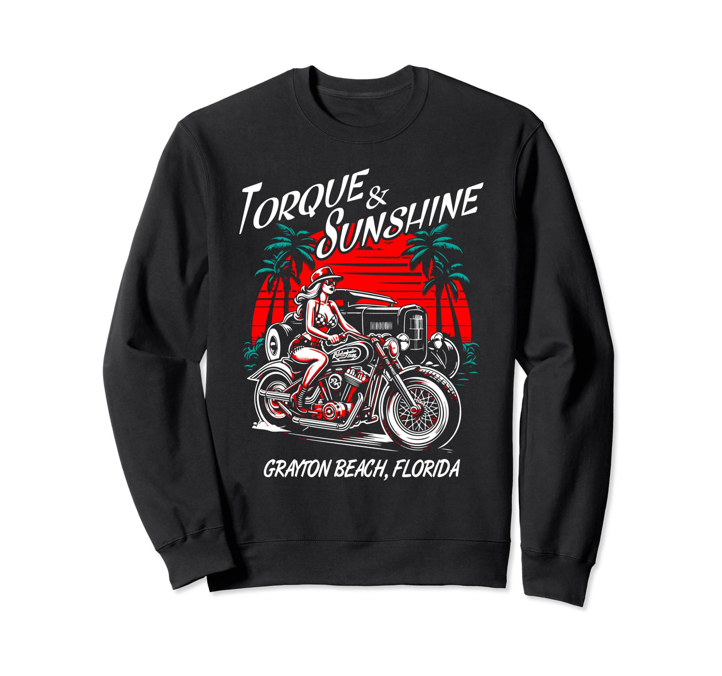 Grayton Beach Florida Motorcycle Sweatshirt - Streetwear Style Unisex - T-Shirt, Sweatshirt, Hoodie