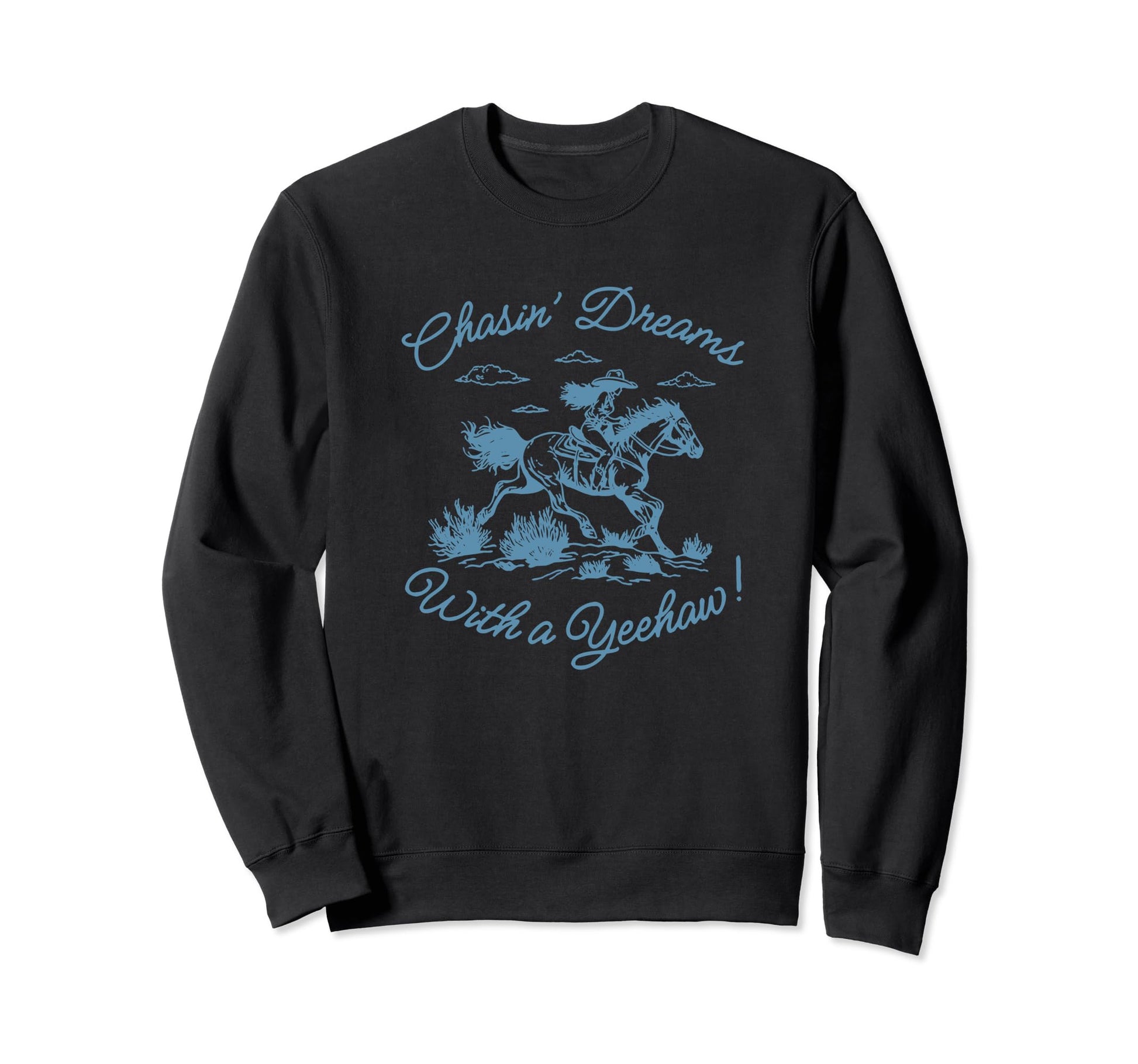 Cowgirl Western Horse Coastal Sweatshirt - Minimalist Print for Adults - T-Shirt, Sweatshirt, Hoodie