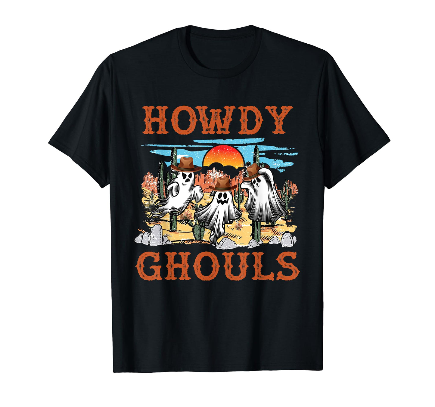 Funny Howdy Ghouls Western Halloween T-Shirt - Trendy Graphic Men Women - T-Shirt, Sweatshirt, Hoodie