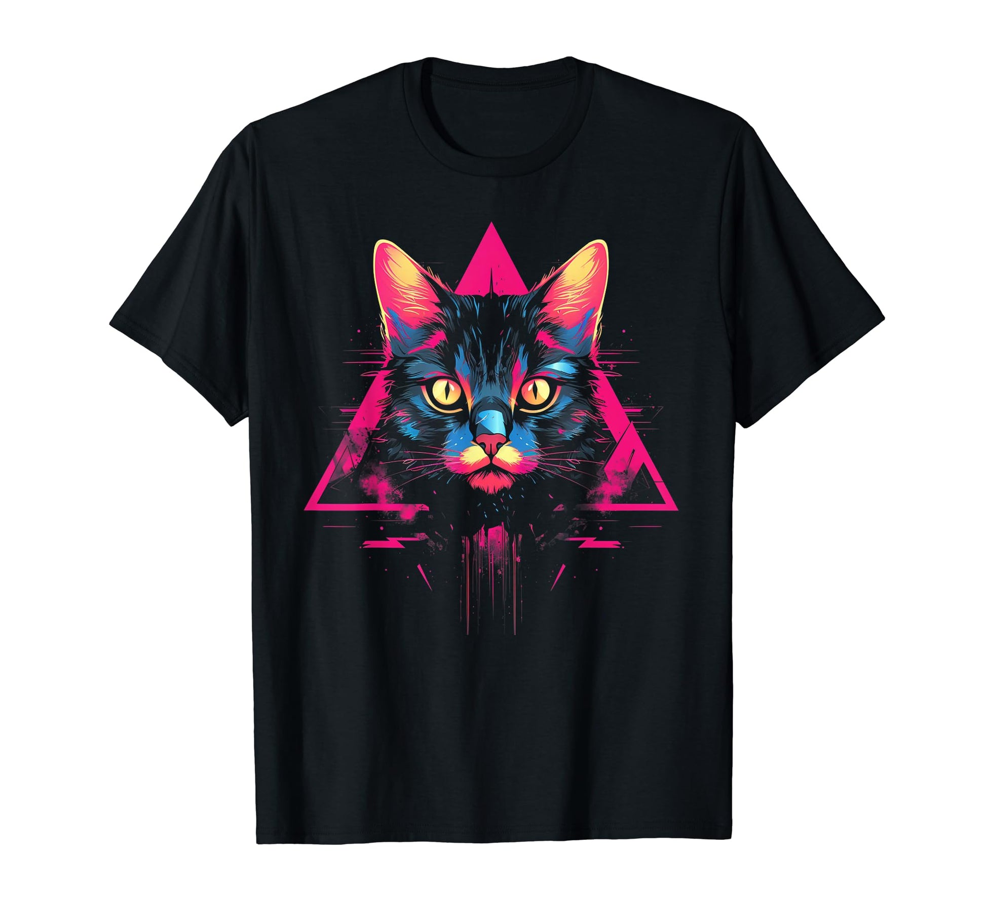 Cat Vaporwave Retrowave Aesthetic T-Shirt - Fun Novelty Design Unisex - T-Shirt, Sweatshirt, Hoodie