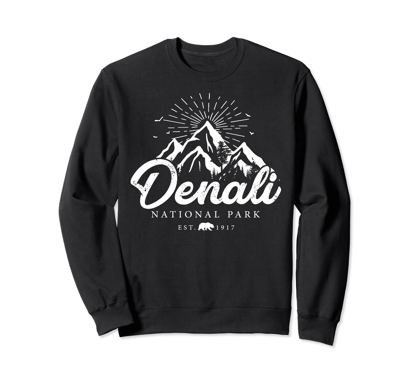 Denali National Park Mountains Sweatshirt - Minimalist Print Men Women - T-Shirt, Sweatshirt, Hoodie
