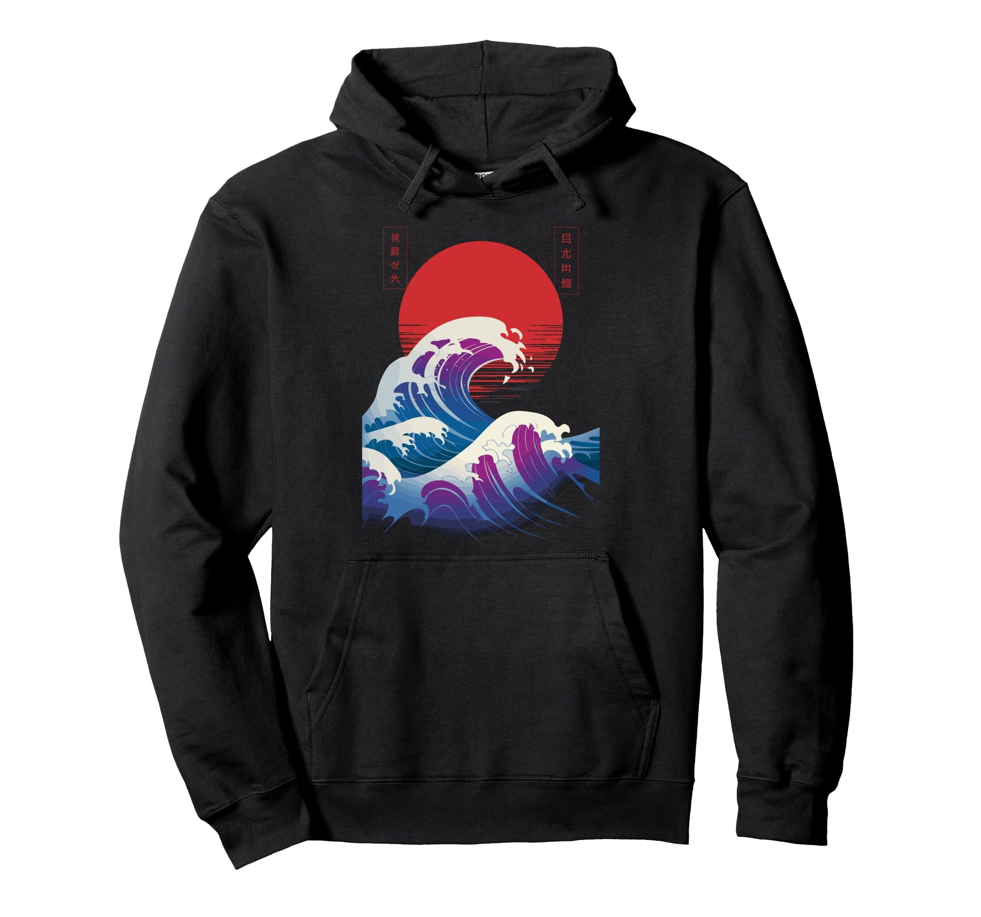 Big Wave Vaporwave Aesthetic 80S Anime Hoodie - Custom Art Print Unisex - T-Shirt, Sweatshirt, Hoodie