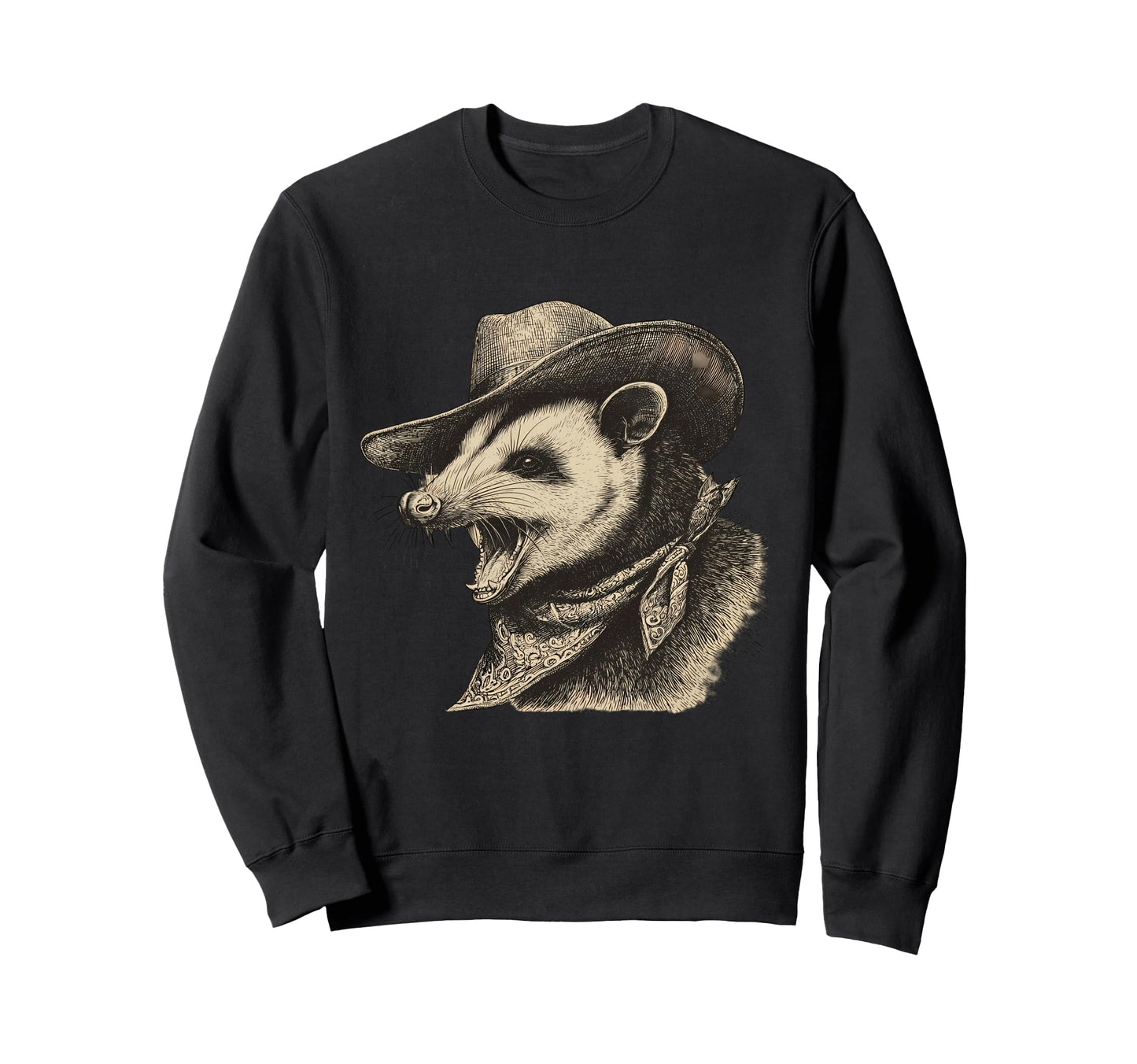 Country Cowboy Opossum Rodeo Cowgirl Sweatshirt - Unique Graphic Men Women - T-Shirt, Sweatshirt, Hoodie