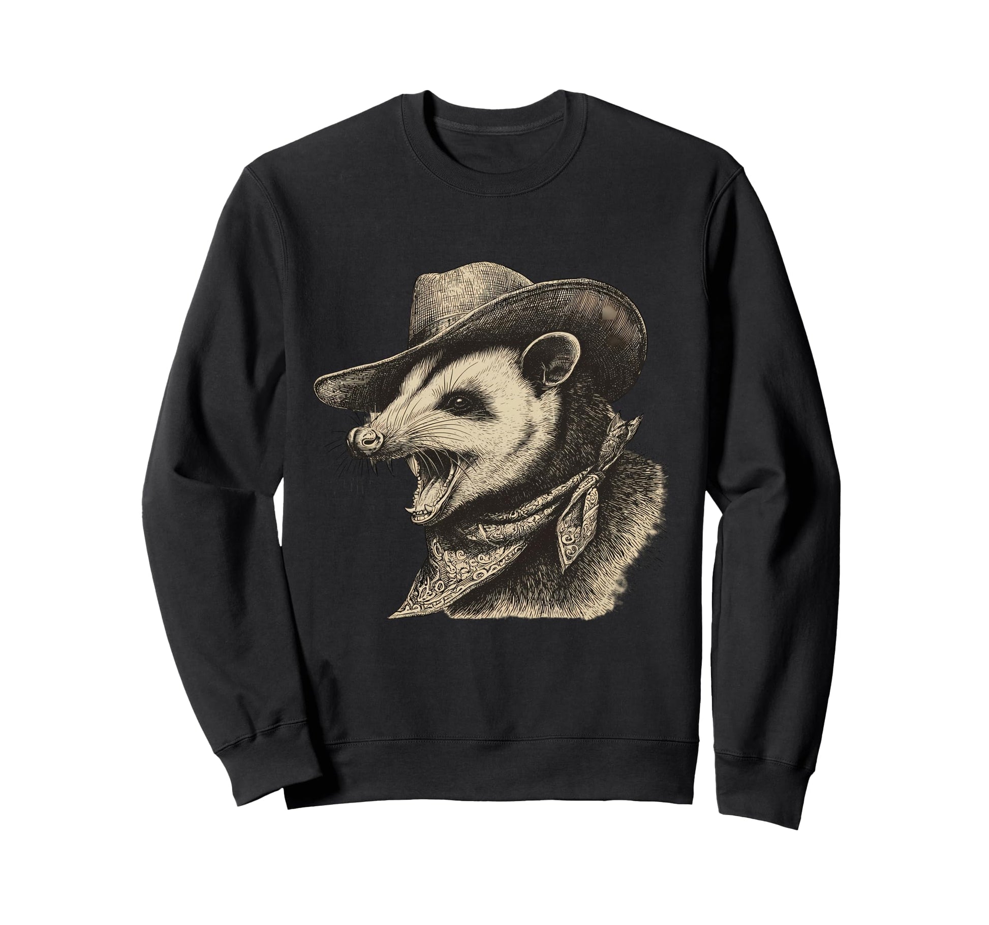 Country Cowboy Opossum Rodeo Cowgirl Sweatshirt - Unique Graphic Men Women - T-Shirt, Sweatshirt, Hoodie