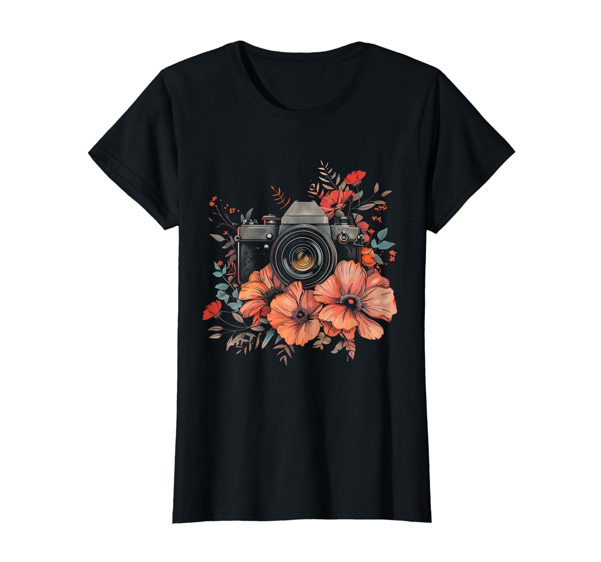 Photographer Camera Flowers Photography T-Shirt - Streetwear Style Unisex - T-Shirt, Sweatshirt, Hoodie