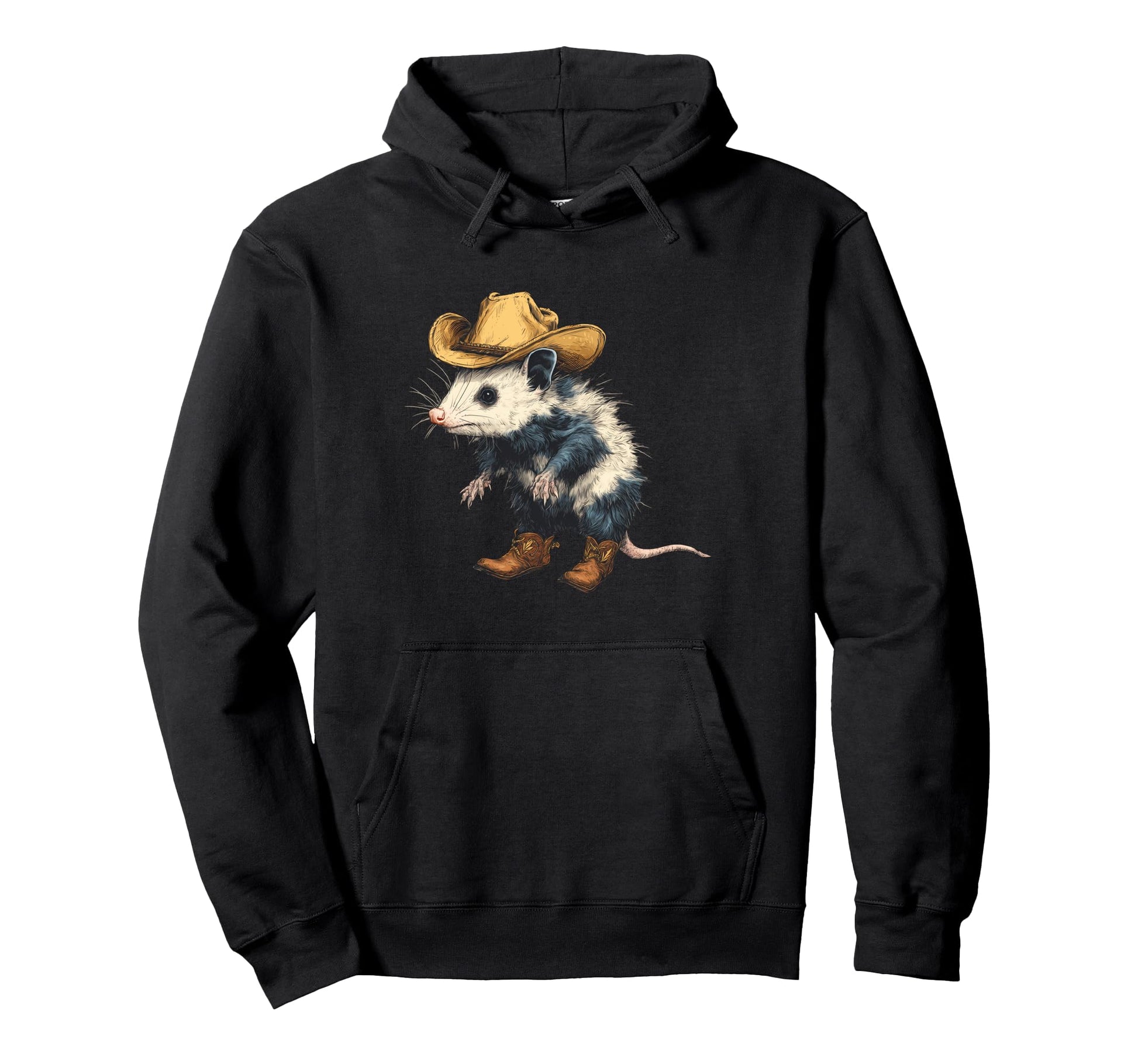 Opossum Cowboy Rodeo Cowgirl Western Hoodie - Minimalist Print Unisex - T-Shirt, Sweatshirt, Hoodie