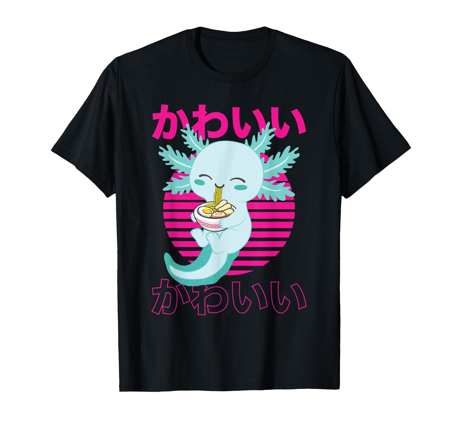 Axolotl Ramen Vaporwave Aesthetics T-Shirt - Aesthetic Graphic Unisex - T-Shirt, Sweatshirt, Hoodie