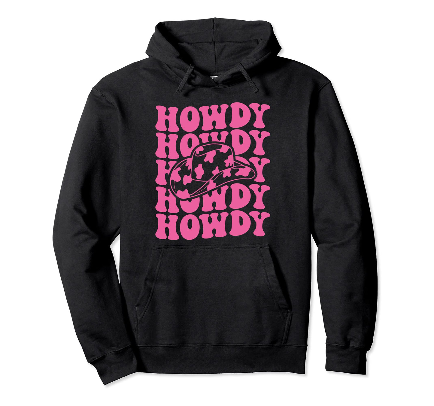 Rodeo White Howdy Western Cowboy Hat Hoodie - Novelty Apparel for Adults - T-Shirt, Sweatshirt, Hoodie