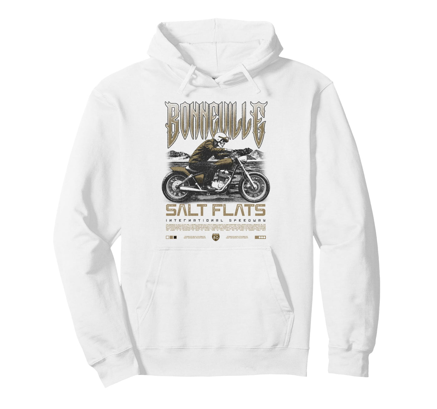Bonneville Salt Flats Motorcycle Hoodie - Aesthetic Graphic Men Women - T-Shirt, Sweatshirt, Hoodie