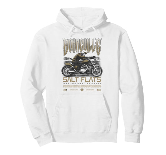 Bonneville Salt Flats Motorcycle Hoodie - Aesthetic Graphic Men Women - T-Shirt, Sweatshirt, Hoodie