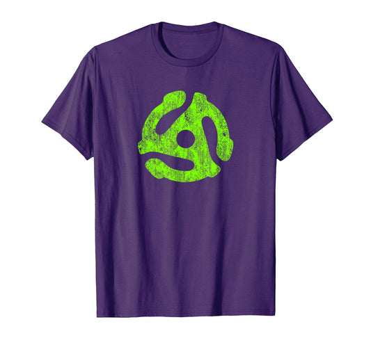 45 Rpm Record Adapter Distressed T-Shirt - Custom Art Print for Adults - T-Shirt, Sweatshirt, Hoodie