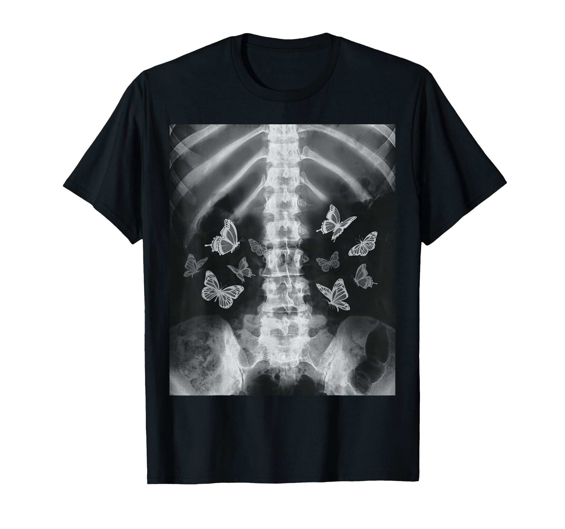 Skeleton Xray Butterfly Egirl Y2K T-Shirt - Unique Graphic Men Women - T-Shirt, Sweatshirt, Hoodie