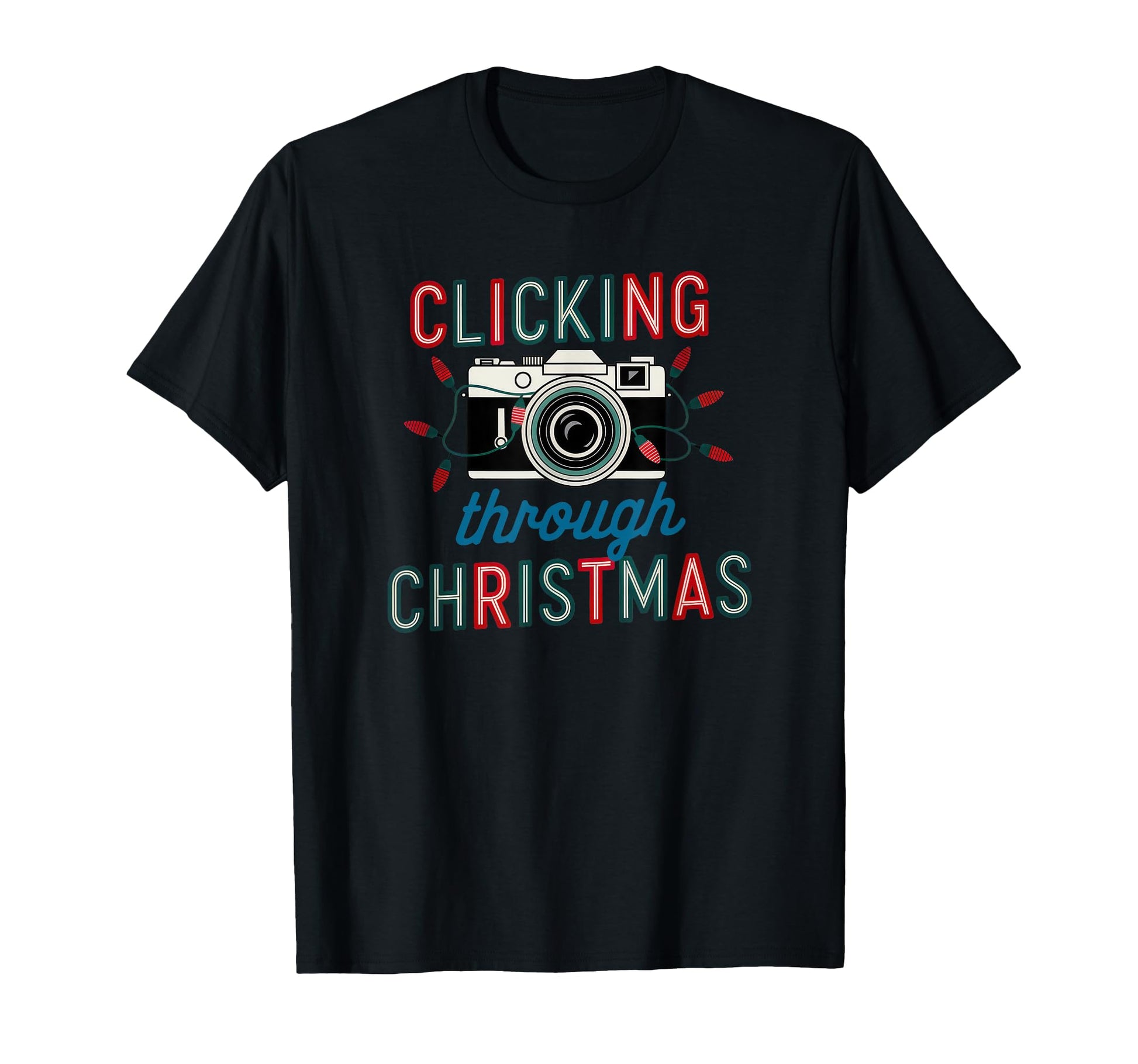 Clicking Through Camera Holiday Light T-Shirt - Trendy Graphic Unisex - T-Shirt, Sweatshirt, Hoodie