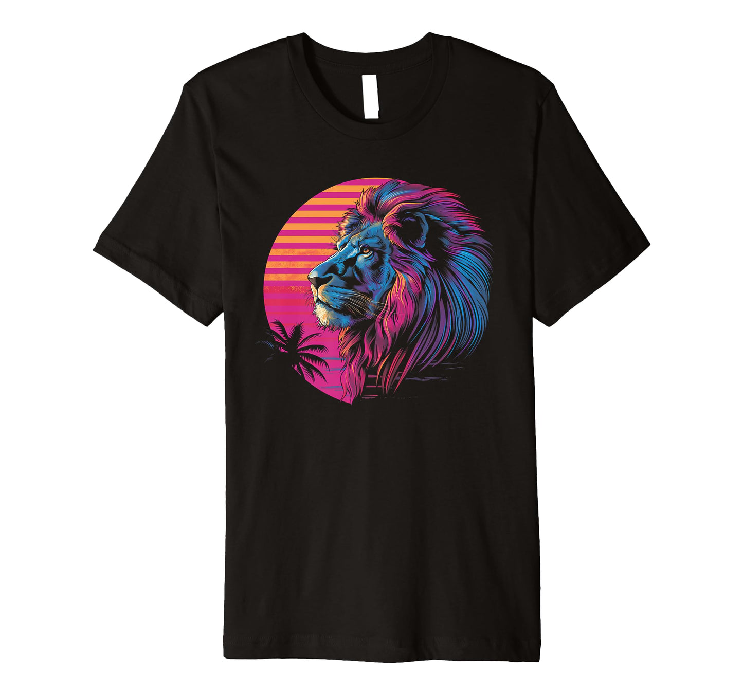 Lion Vaporwave Aesthetic Synthwave 80S 90S T-Shirt - Trendy Graphic Unisex - T-Shirt, Sweatshirt, Hoodie