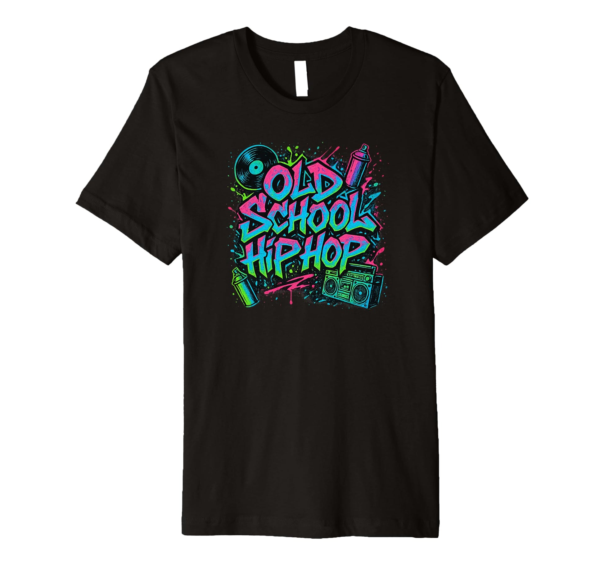 Raised Old School Hip Hop Rap Vinyl T-Shirt - Minimalist Print for Adults - T-Shirt, Sweatshirt, Hoodie