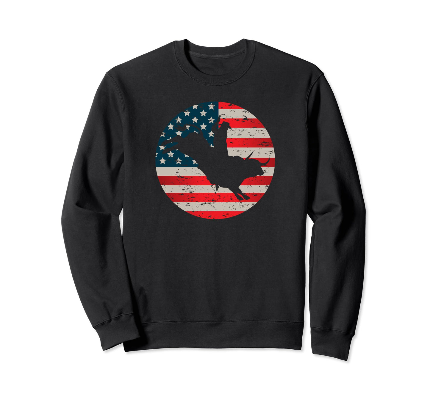 Rodeo 4Th July Usa Flag Cowboy Sweatshirt - Casual Everyday Wear Men Women - T-Shirt, Sweatshirt, Hoodie