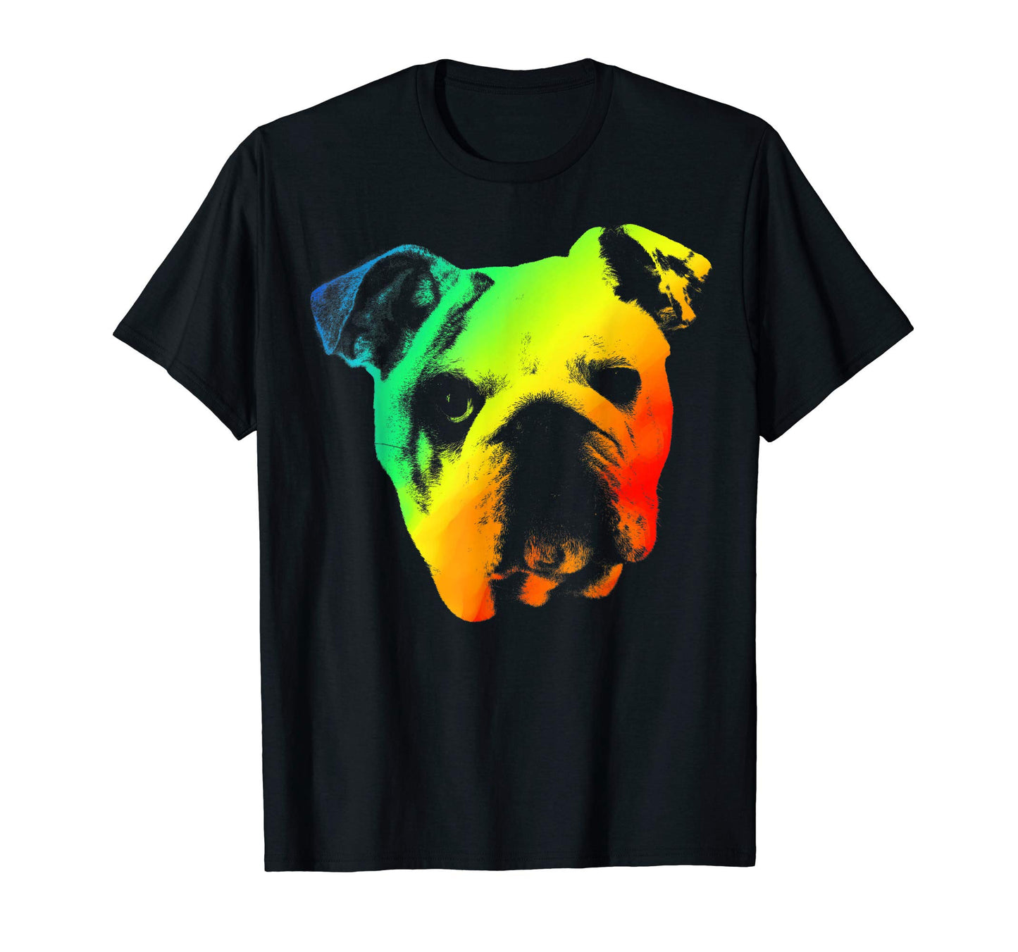 Old English Bulldog Colorful Rainbow T-Shirt - Custom Art Print Men Women - T-Shirt, Sweatshirt, Hoodie