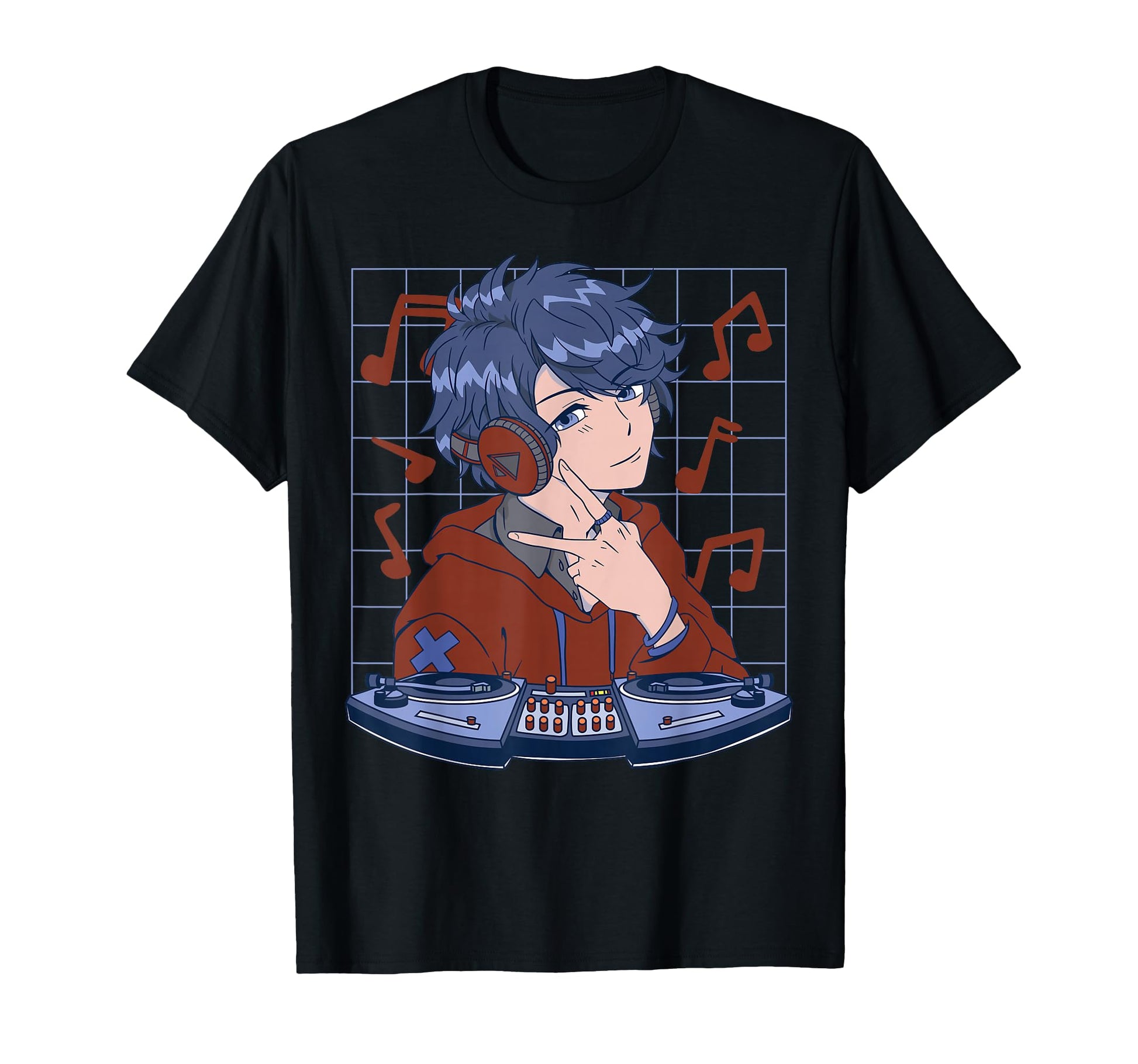 Anime Dj Japanese Aesthetics Otaku Vaporwave T-Shirt - Graphic Print Unisex - T-Shirt, Sweatshirt, Hoodie