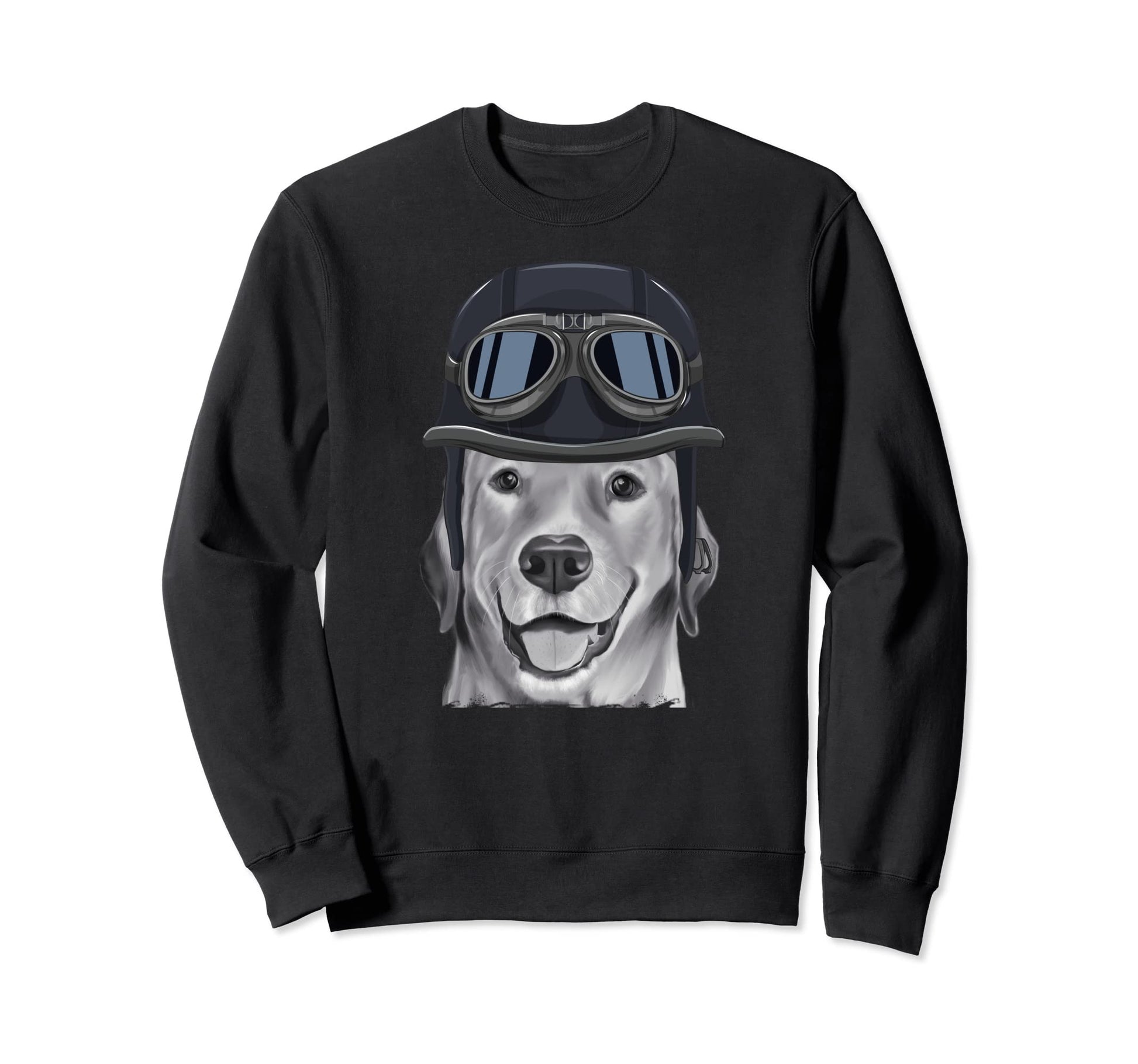 Labrador Retriever Wearing Motorcycle Sweatshirt - Novelty Apparel Unisex - T-Shirt, Sweatshirt, Hoodie